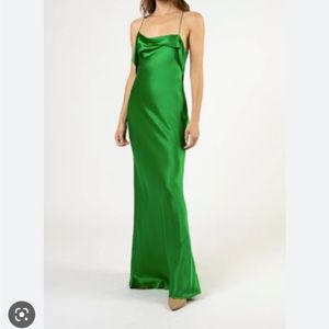 ISO -looking to buy- Michelle Mason ruffle bias cut silk maxi dress green